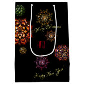 Kerst-nieuw jaar- kleurrijke en heldere sneeuwvlok medium cadeauzakje (Achterkant)