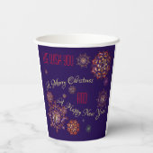 Kerst-nieuw jaar- kleurrijke en heldere sneeuwvlok papieren bekers (Achterkant)