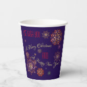 Kerst-nieuw jaar- kleurrijke en heldere sneeuwvlok papieren bekers (Voorkant)