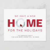 Kerst Nieuwe Home Rode Kardinaal Verhuizen Feestdagenkaart (Voorkant)