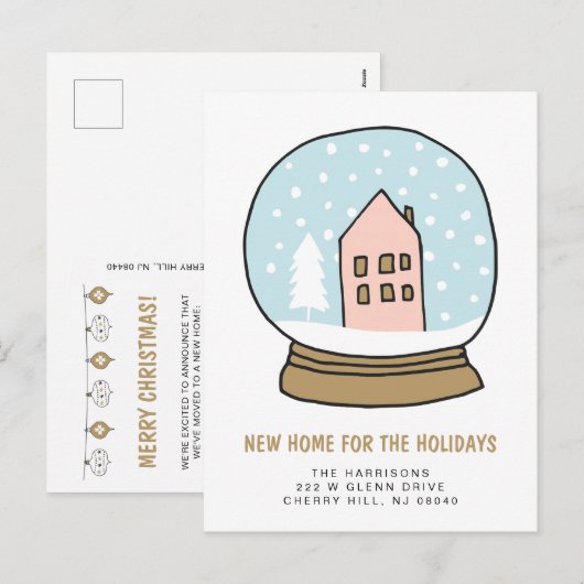 Kerst Nieuwe Thuis Feestdagenkaart (Voorkant / Achterkant)