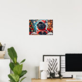 Kerst Nieuwfoundlander Puppy Poster (Thuiskantoor)