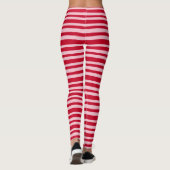 Kerst nieuwigheid roze rode hand getekende streep  leggings (Achterkant)
