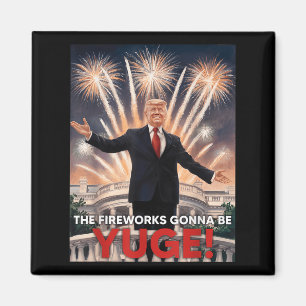 Kerst Nieuwjaar 2025 Vakantie Trump Vuurwerk Go Magneet