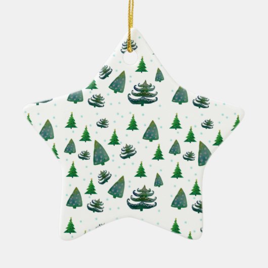 Kerst Nieuwjaar Bomen Star Ornament (Voorkant)