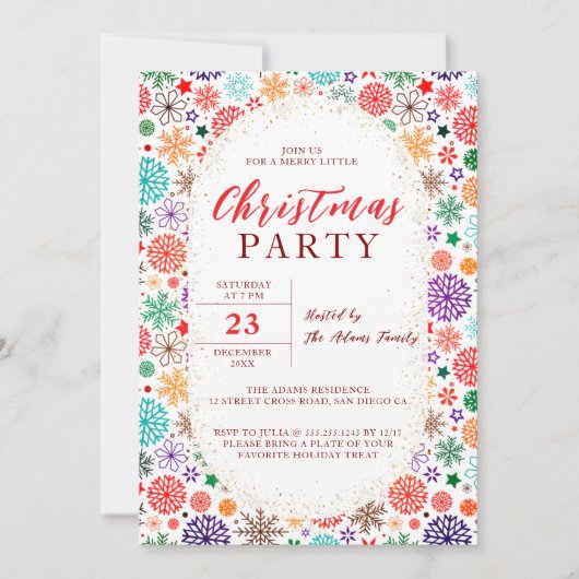 Kerst Nieuwjaar Borrel Brunch Feest Kaart (Voorkant)