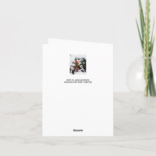 Kerst Nieuwjaar Panda's in het spel Feestdagen Kaart (Achterkant)