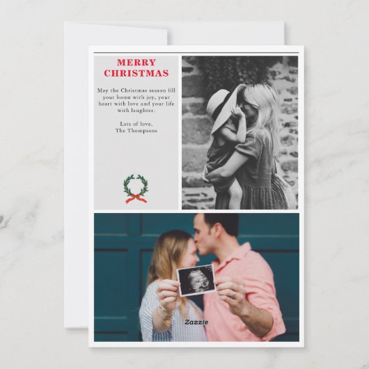 Kerst Nieuwsbrief Familiefoto Uniek Feestdagenkaart (Achterkant)