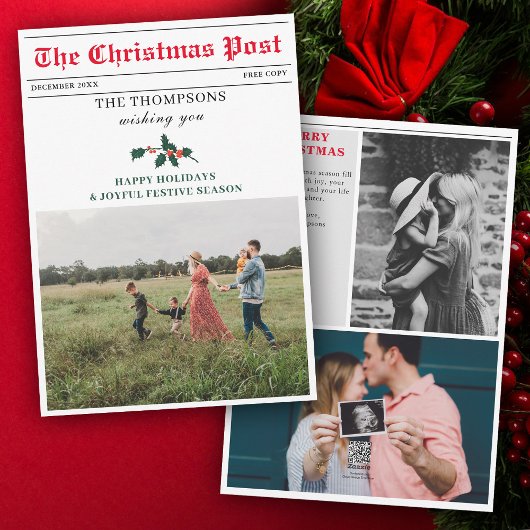 Kerst Nieuwsbrief Familiefoto Uniek Feestdagenkaart