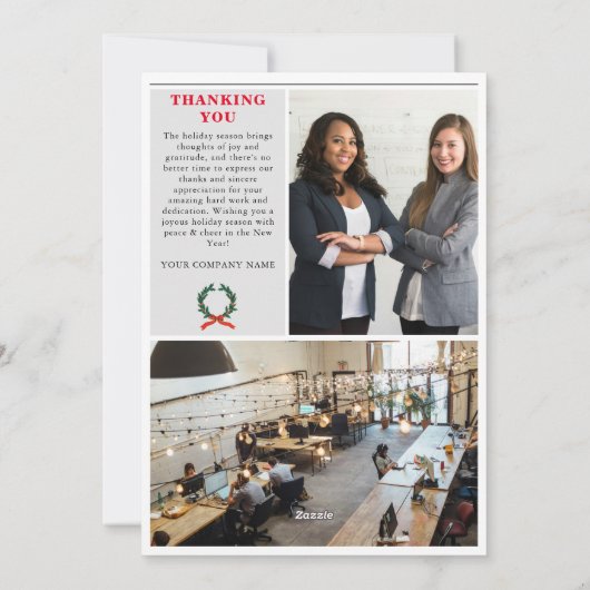 Kerst Nieuwsbrief Zakelijk Feestdagenkaart (Achterkant)