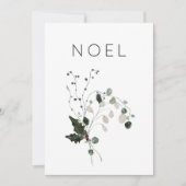 Kerst Noel Rustieke Minimal Holly Greenery Feestdagenkaart (Voorkant)