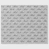 Kerst Noel Tekst in Sneeuwvlokken Cadeaupapier (Vlak)