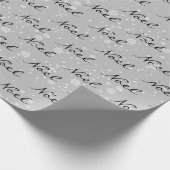 Kerst Noel Tekst in Sneeuwvlokken Cadeaupapier (Hoek)