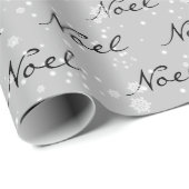 Kerst Noel Tekst in Sneeuwvlokken Cadeaupapier (Rol Hoek)