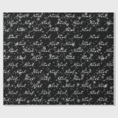 Kerst Noël tekst in sneeuwvlokken inpakpapier (Vlak)