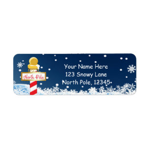 Kerst Noordpool Bord Feest Adres Labels