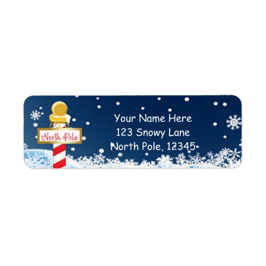 Kerst Noordpool Bord Feest Adres Labels (Voorkant)