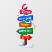 Kerst Noordpool Bord Raamsticker (Vel)
