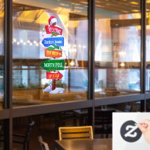 Kerst Noordpool Bord Raamsticker