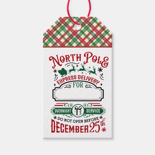 Kerst Noordpool Express Levering Cadeaulabel (Voorkant)