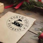 Kerst Noordpool Express trein monogram Rubberstempel