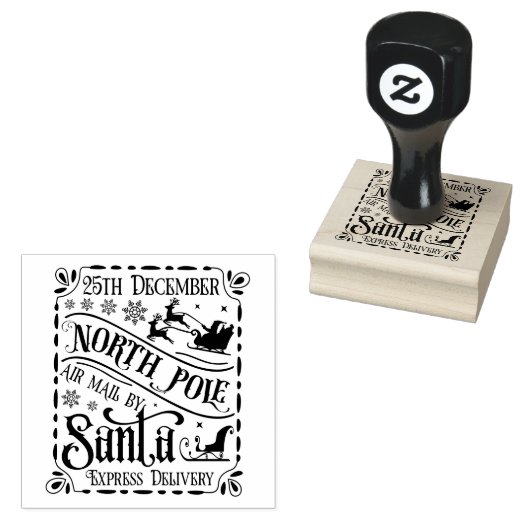 Kerst Noordpool Kerstman Express Rubberstempel (Gestempeld)