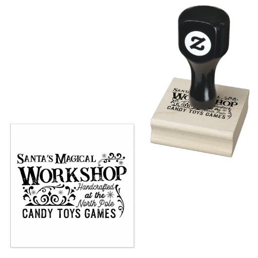 Kerst Noordpool kerstman werkplaats Rubberstempel (Gestempeld)