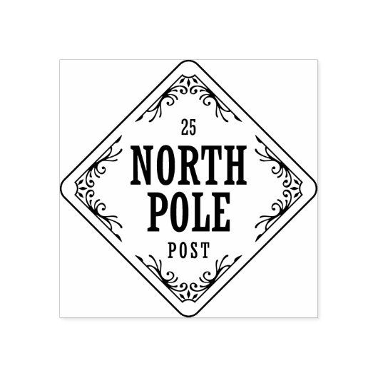 Kerst Noordpool Post Feest Rubberstempel (Afrduk)