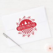 Kerst Noordpool Postzeger Ronde Sticker (Envelop)