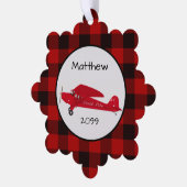 Kerst Noordpool Vliegtuig - Cadeau Label - Ornament Kaart (Links)