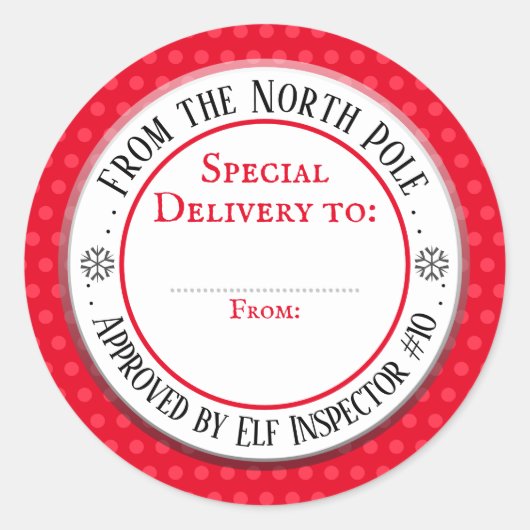 Kerst Noordpool Werkplaats Blank Ronde Sticker (Voorkant)