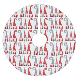 Kerst-noordse gnomen Red White Grey Pattern Kerstboom Rok