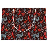 Kerst Noordse Patroonontwerper, konijn, rode vogel Groot Cadeauzakje (Voorkant)