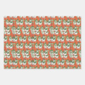 Kerst-Noorse Sweater Red Pset Snowman Inpakpapier Vel (Voorkant 3)