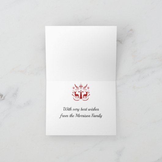 Kerst Nordic bos scène met rendieren. Feestdagen Kaart (Binnen)