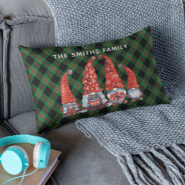 Kerst Nordic Family Gnomen Groen Plaid Kussen