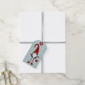 Kerst Nordic Gnome Mistletoe Patroon Cadeaulabel (Met Touw)