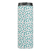 Kerst Nordic Gnome Mistletoe Patroon met naam Thermosbeker (Achterkant)