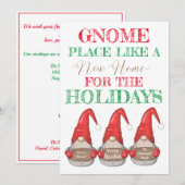 Kerst Nordic Gnome Nieuw Huis voor de Feestdagen Aankondiging (Voorkant / Achterkant)