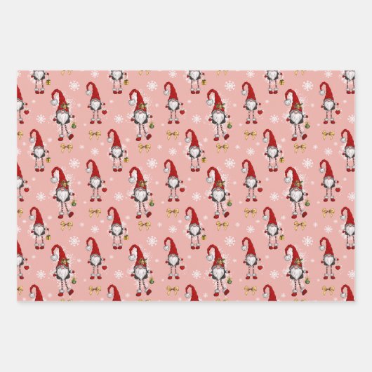 Kerst Nordic Gnomen Patroon Inpakpapier Vel (Voorkant 3)