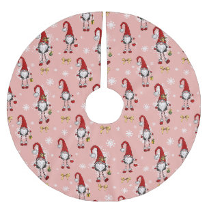 Kerst Nordic Gnomen Roze Patroon Kerstboom Rok