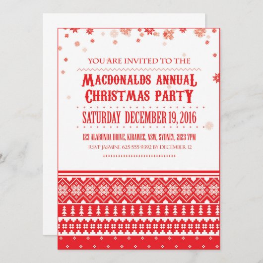 Kerst Nordic Scandinavische uitnodigingen (Voorkant / Achterkant)