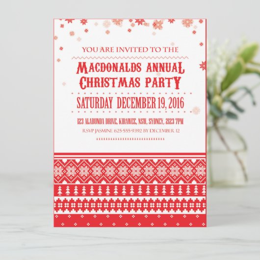 Kerst Nordic Scandinavische uitnodigingen (Staand voorkant)