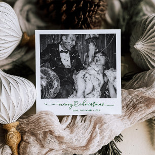 Kerst Nostalgie Groen Instant Foto Uiterlijk Feestdagenkaart