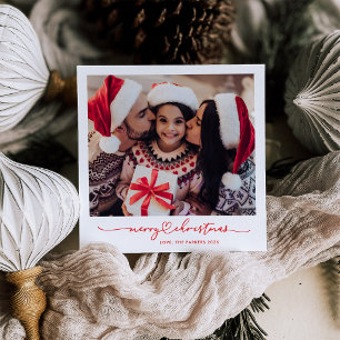 Kerst Nostalgie Rood Instant Foto Uiterlijk Feestdagenkaart