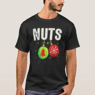 Kerst Noten Kerstmis Bijpassende Koppel Kastanje T-shirt