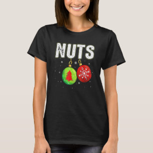 Kerst Noten Kerstmis Bijpassende Koppel Kastanje T-shirt