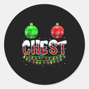 Kerst Noten Kerstmis Grappige Matching Koppel Kast Ronde Sticker