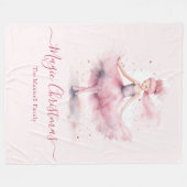 Kerst notenkraker ballerina familienaam fleece deken (Voorkant (Horizontaal))