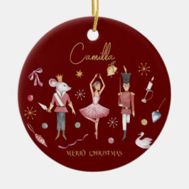 Kerst Notenkraker Ballerina grillige Kinder naam Keramisch Ornament